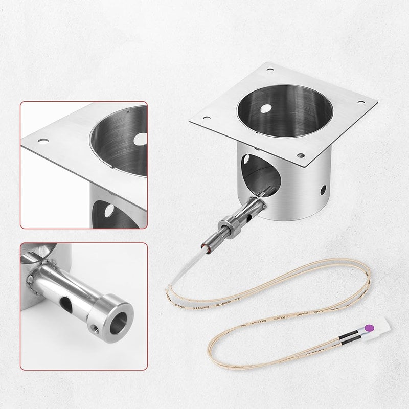 BBQ-Yummy Stainless Steel Fire Burn Pot and Hot Rod Ignitor Kit for Traeger and Pit Boss,Camp Chef Pellet Grills, Heavy Duty Fire Pot Burner Pot Pellet Grill Replacement Parts with Ash Remover, Screws and Fuse - Image 4